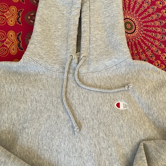 Grey Champion Cropped Hoodie- Sz M - Picture 2 of 5
